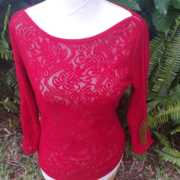 Cache new Xsmall red 3/4 length sleeve top - Picture 4 of 6